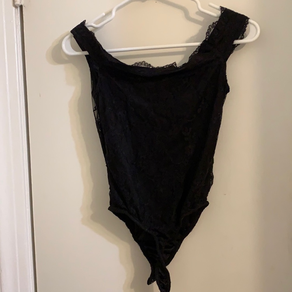 Lace off the shoulder body suit